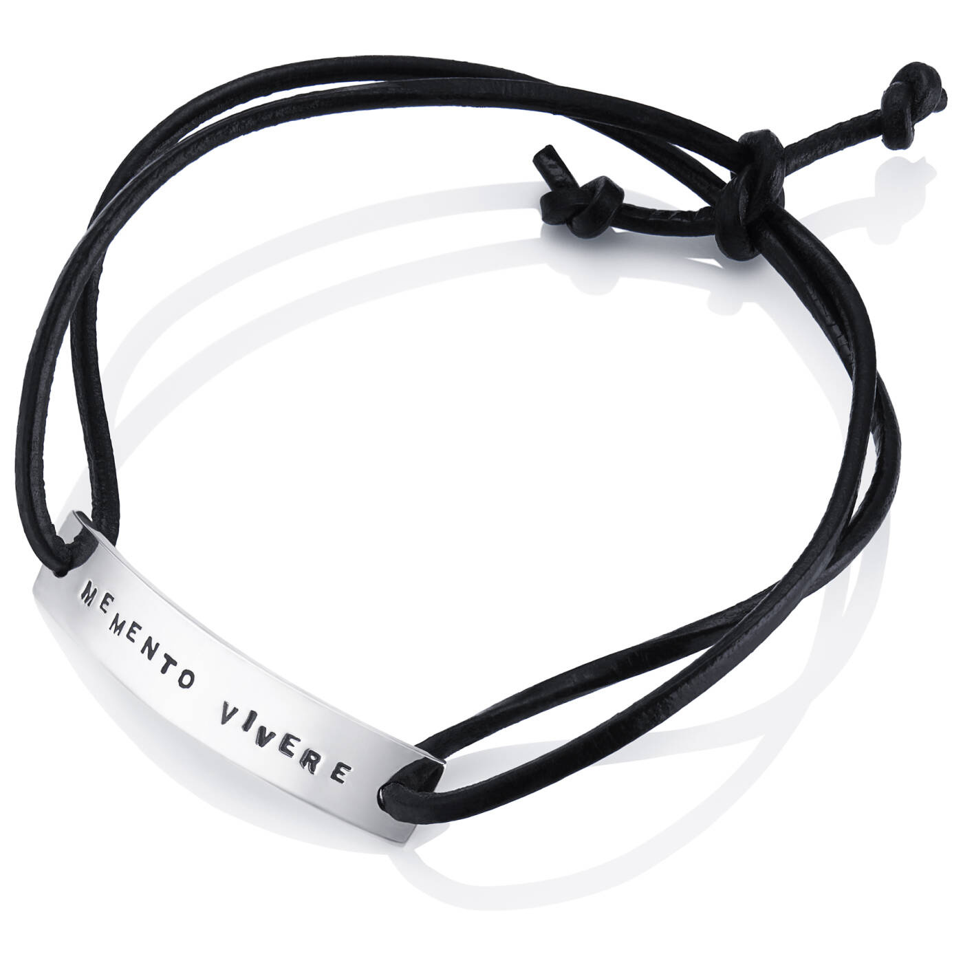 Memento Leather Armbånd Sølv