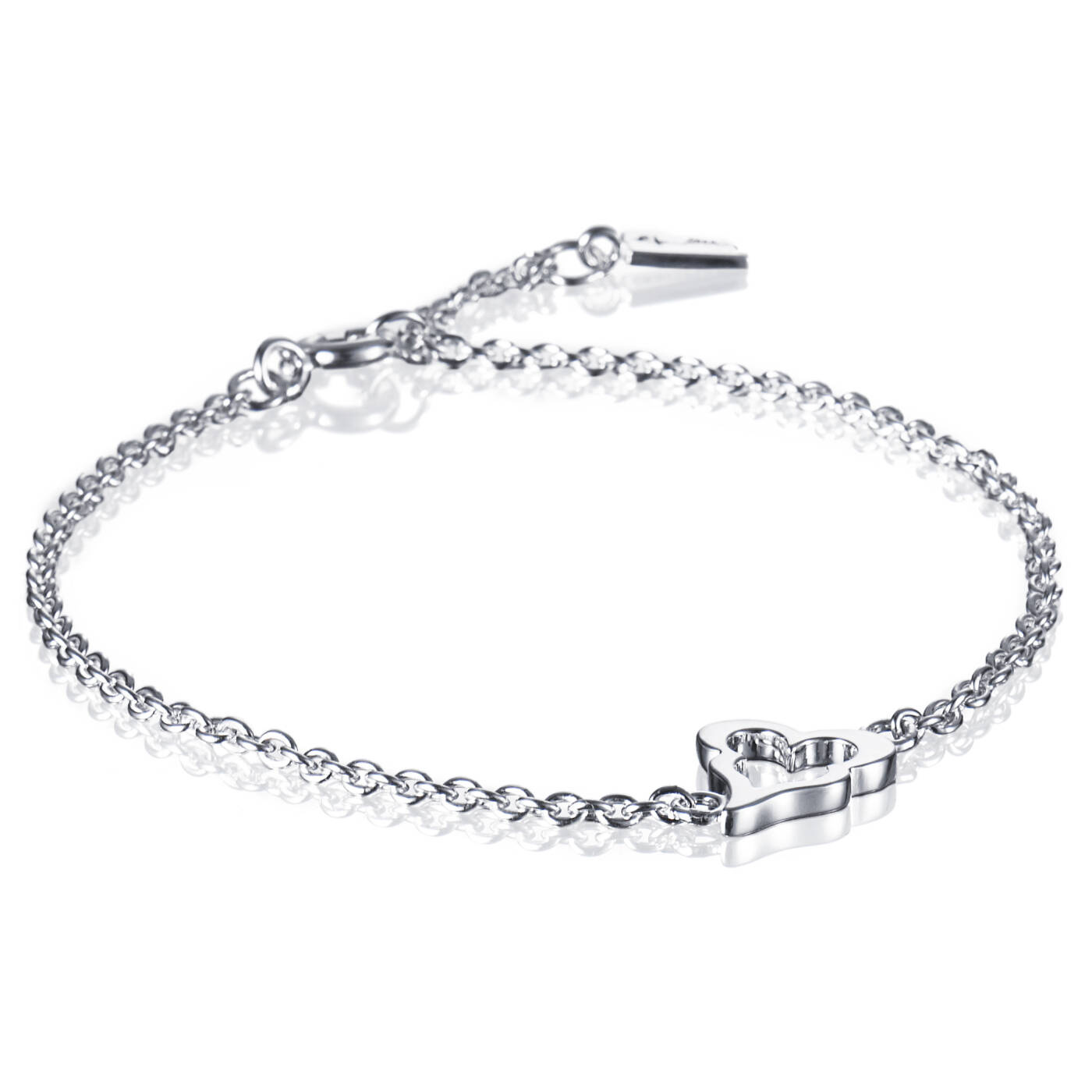 Mini Crazy Heart Armbånd Sølv 17-19 cm