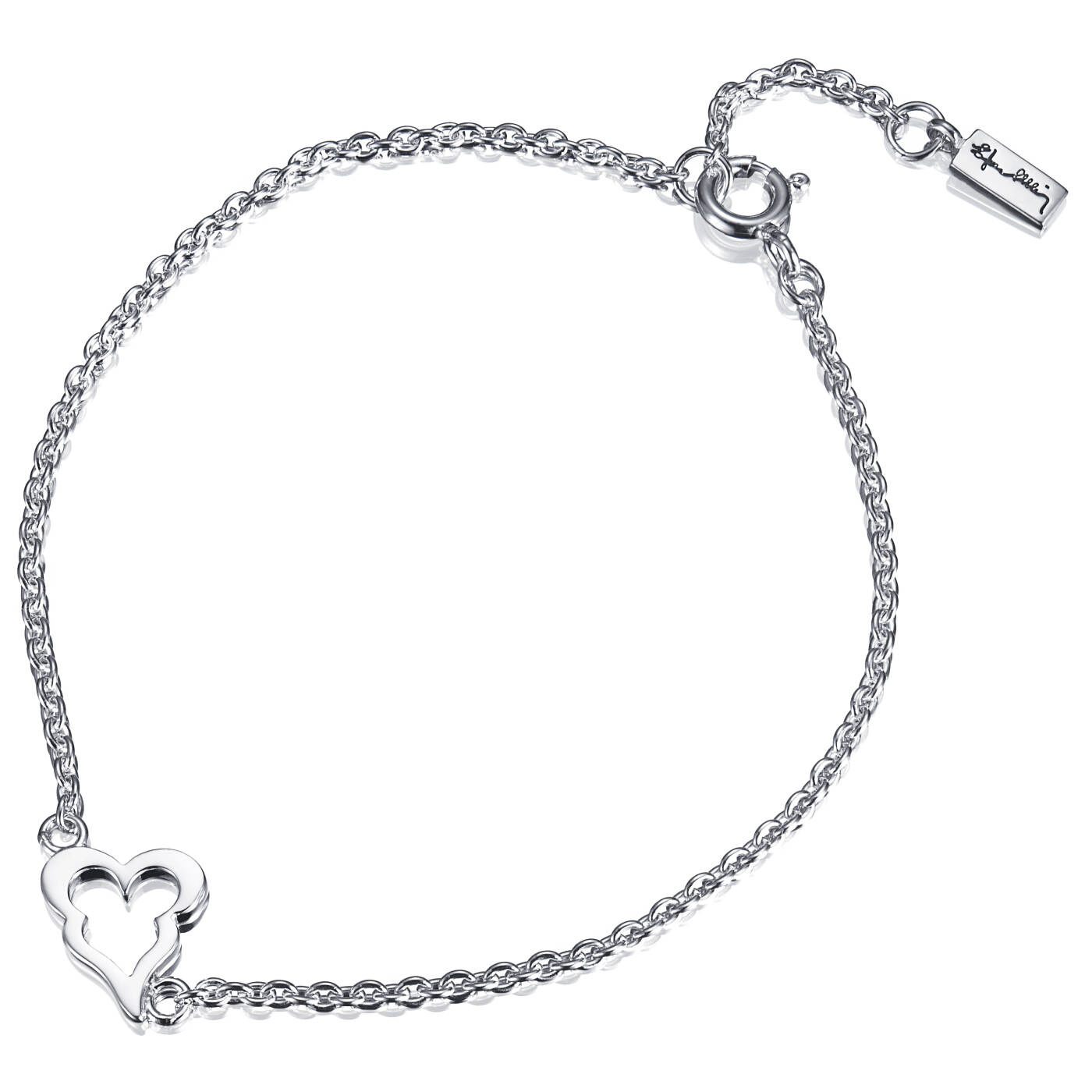 Mini Crazy Heart Armbånd Sølv 17-19 cm