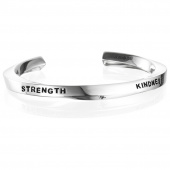 Strength & Kindness Cuff Armbånd Sølv