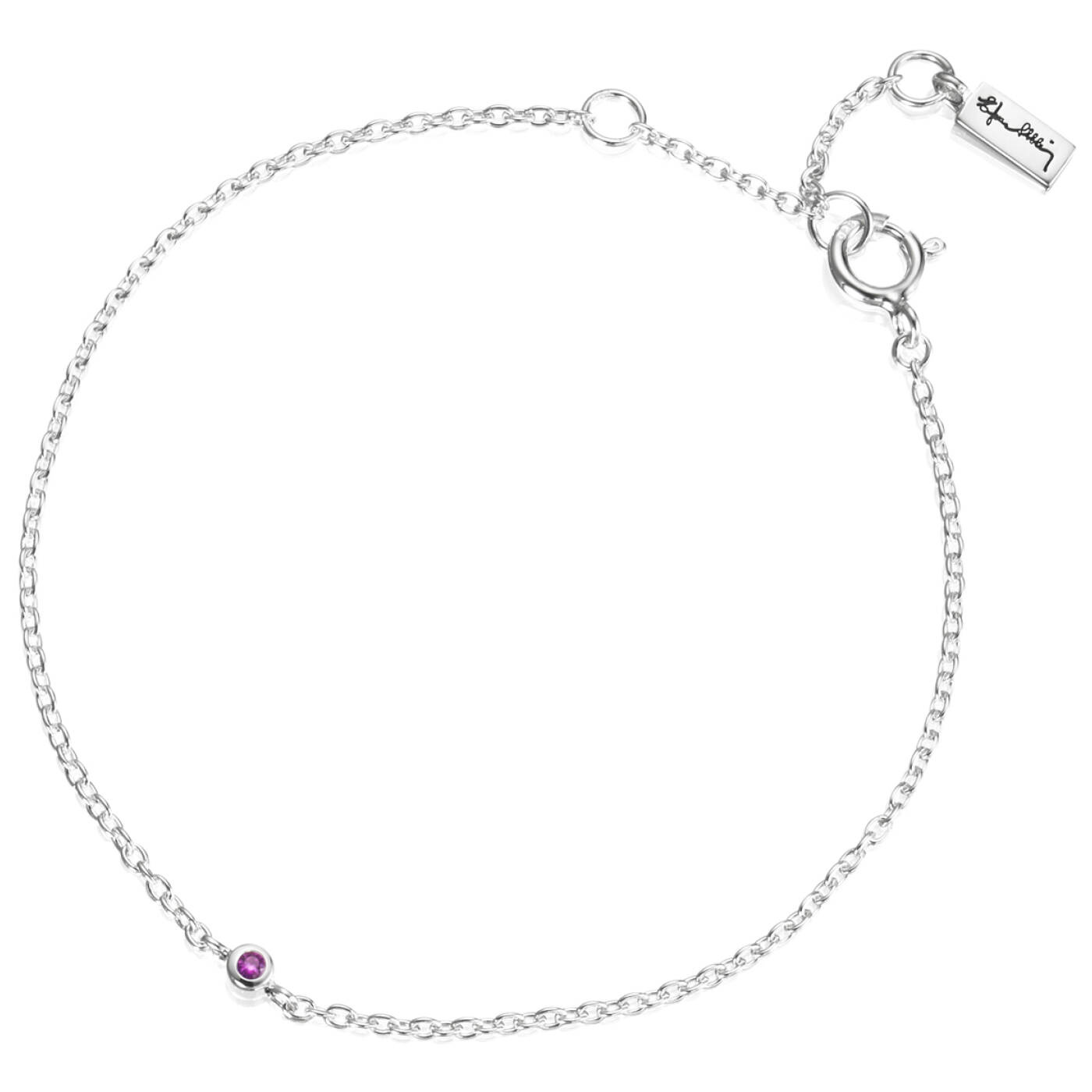 Micro Blink - Pink Sapphire Armbånd Sølv 16-19 cm