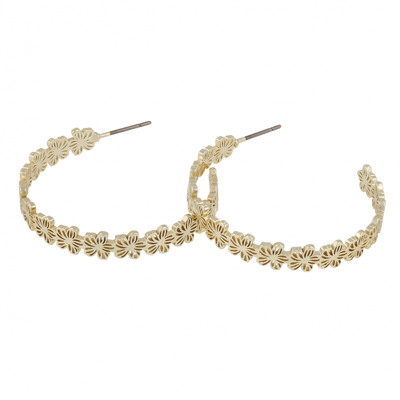 Flora daisy oval Earrings Gold