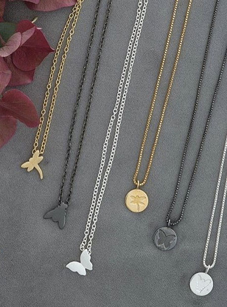 Butterfly Halskæde Sølv 40-45 cm