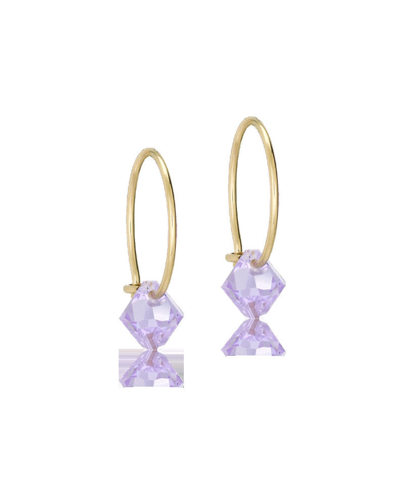 GT Ear Ring 14 mm, Bicone 6 mm, Violet