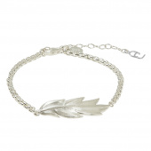 Feather/Leaf chain brace Armbånd Sølv