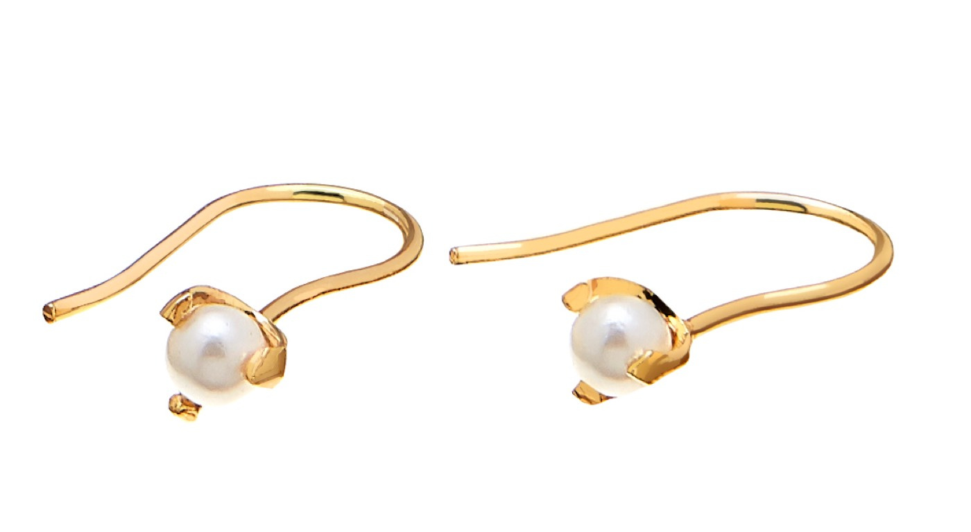 Pearl short Ørering Guld