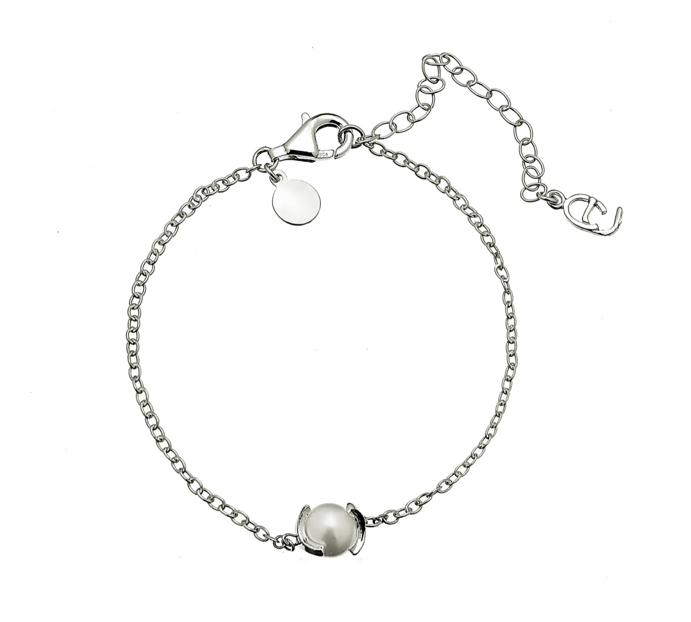 Pearl chain braclet Sølv