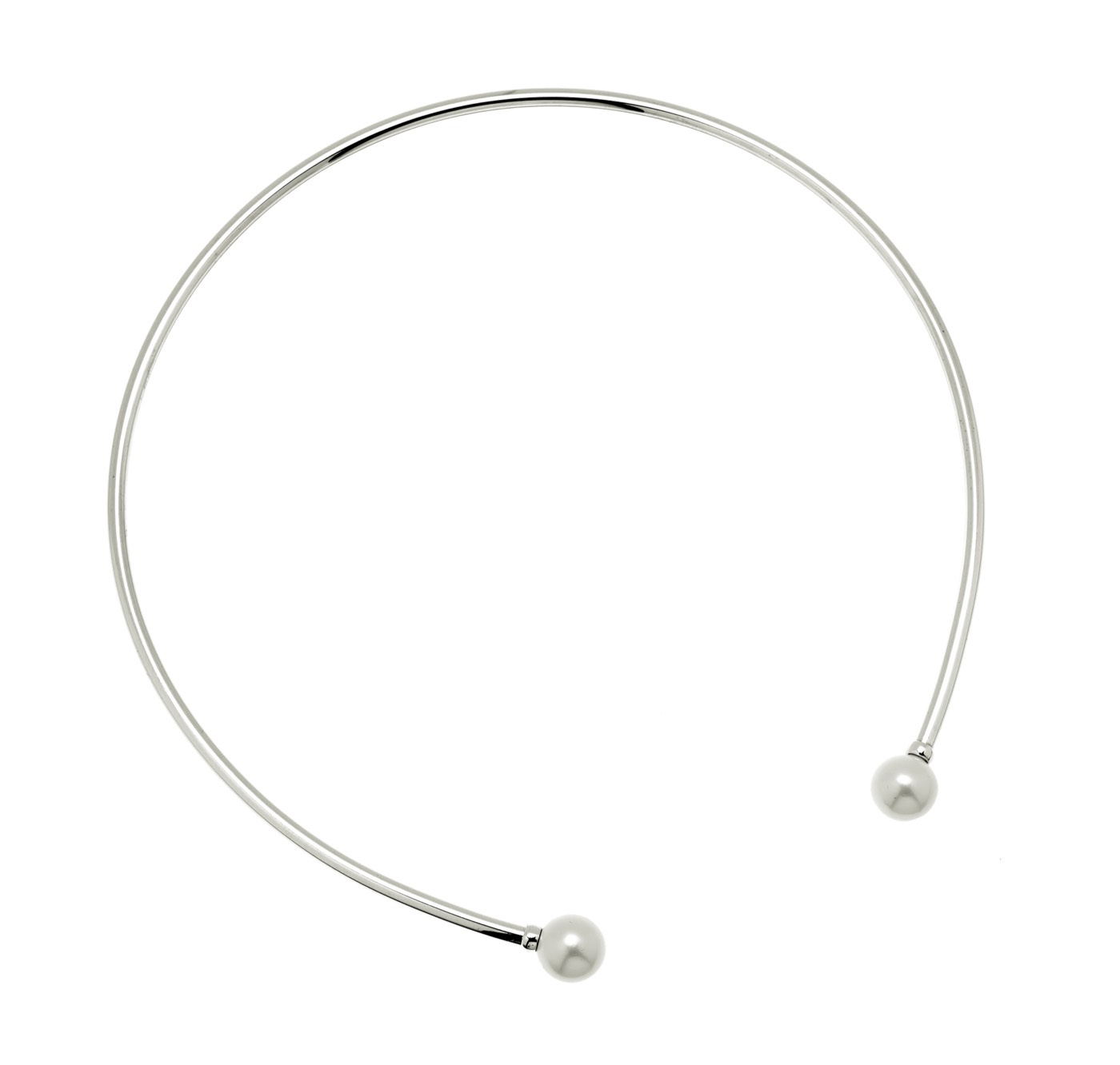 Pearl bangle Halskæde flex Sølv