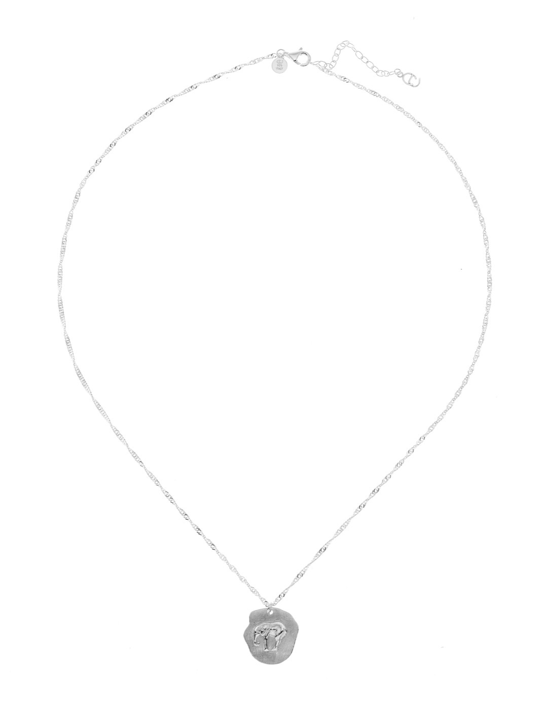 Two Elephant Halskæde - Sølv