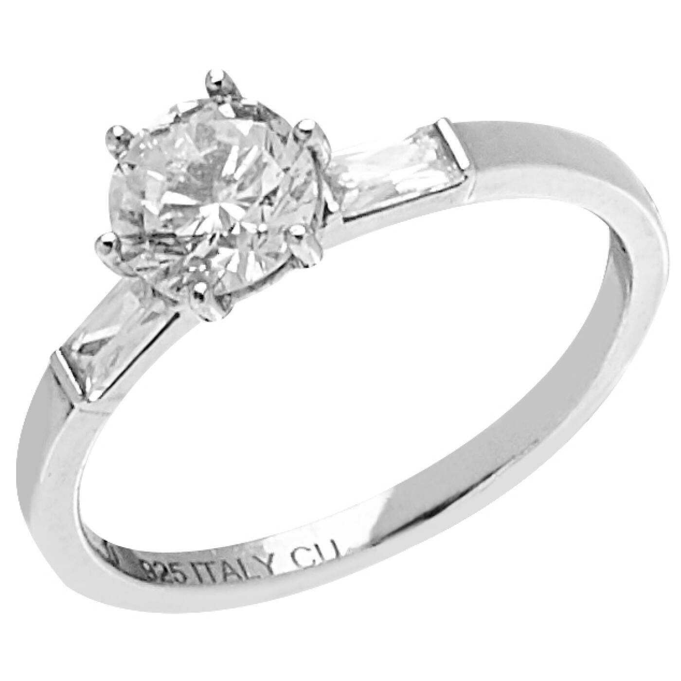 Two tripple stone ring Sølv