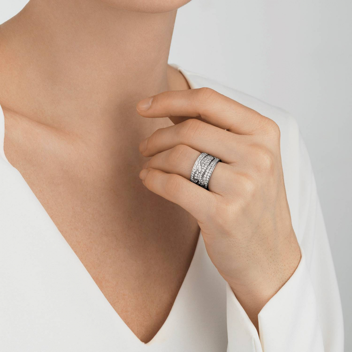 FUSION CENTRE Ring Diamant PAVÉ 0.63 ct Hvidguld