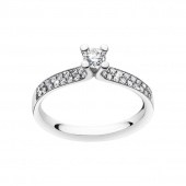 MAGIC SOLITAIRE Ring Diamant PAVÉ 0.33 ct Hvidguld