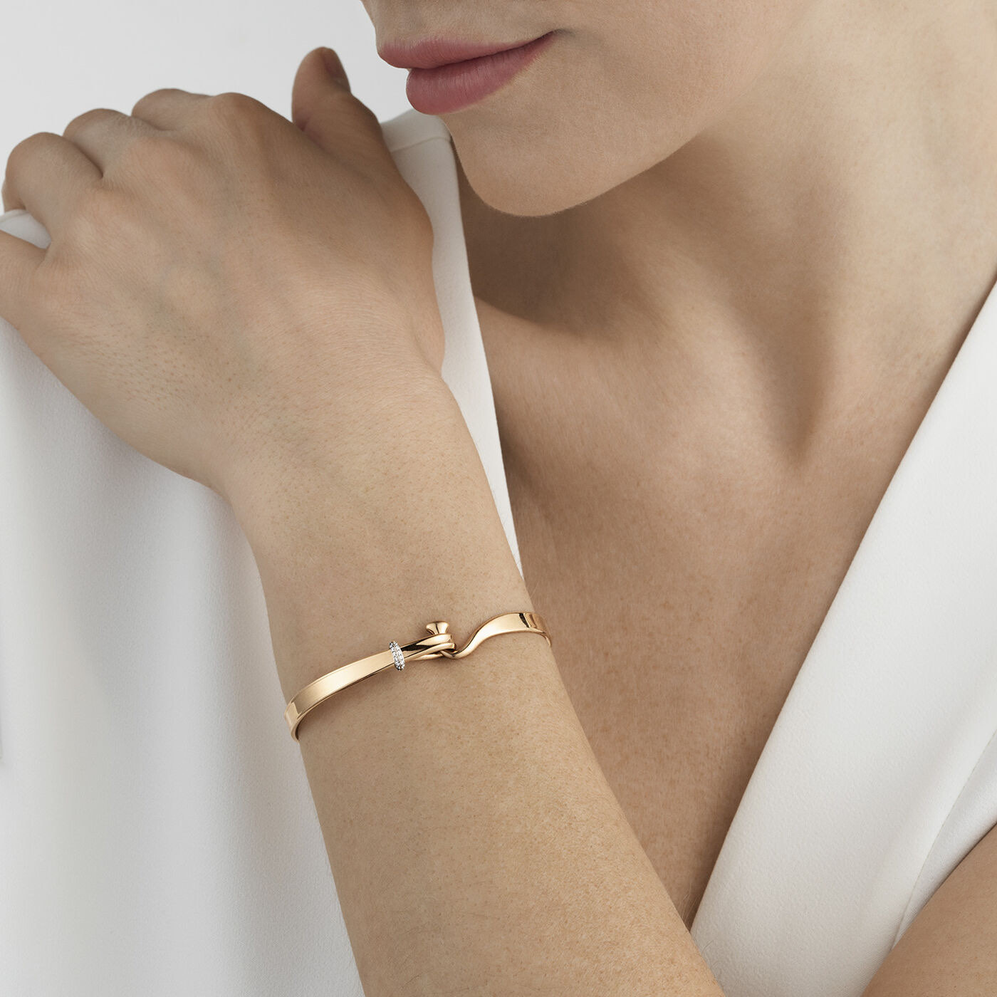 TORUN BANGLE Armbånd Hvidguld Diamant 0.08 ct Roséguld
