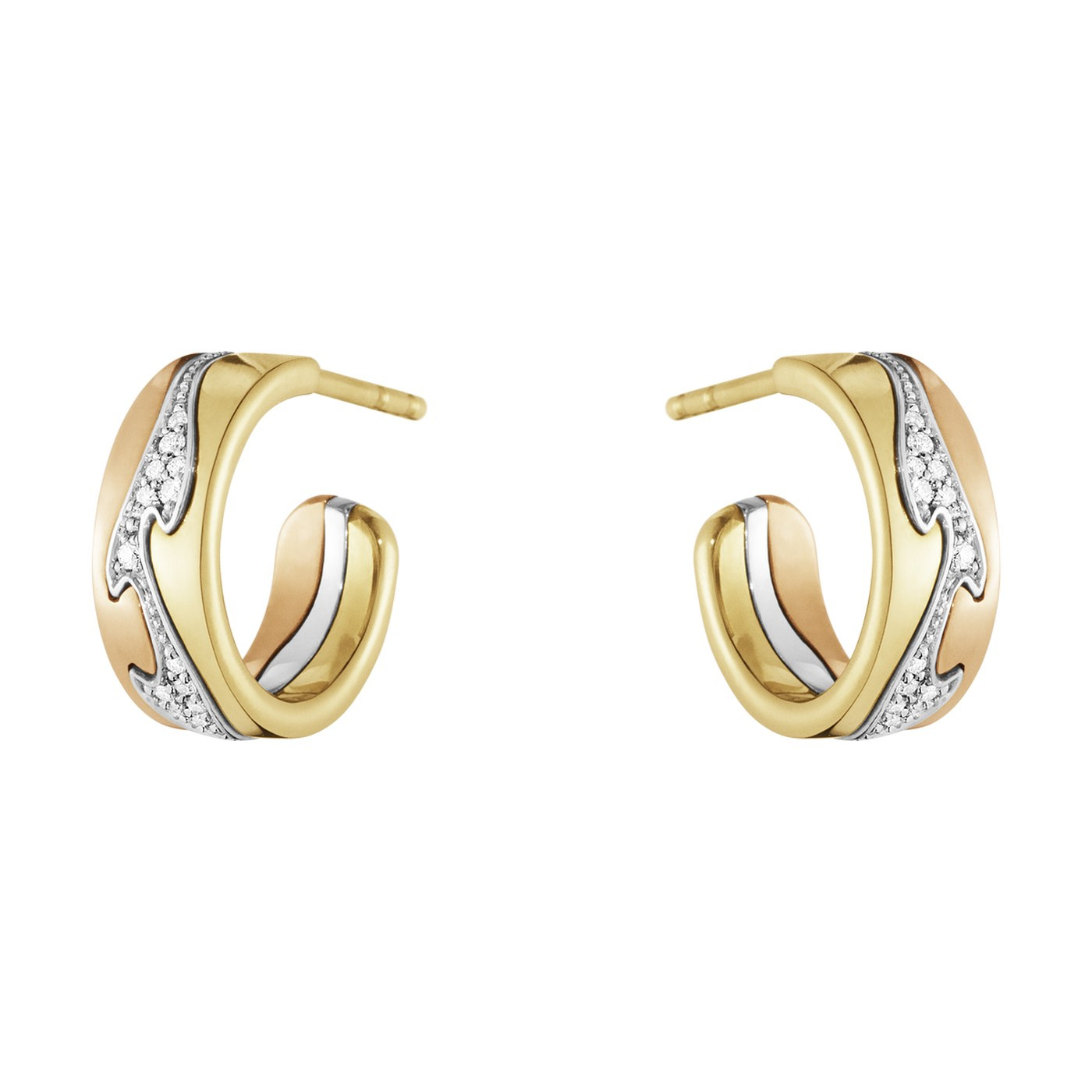 FUSION SMALL Ørering Guld Hvidguld Roséguld PAVÉ 0.08 CT