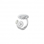 DAISY FLOWER RING Sølv WHITE ENAMEL DAISY FLOWER RING Sølv WHITE ENAMEL