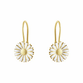 DAISY Earrings gold-plated Silver WHITE ENAMEL 11 MM DAISY Earrings gold-plated Silver WHITE ENAMEL 11 MM