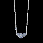 DAISY 4 Flower Necklace Silver BLUE DAISY 4 Flower Necklace Silver BLUE