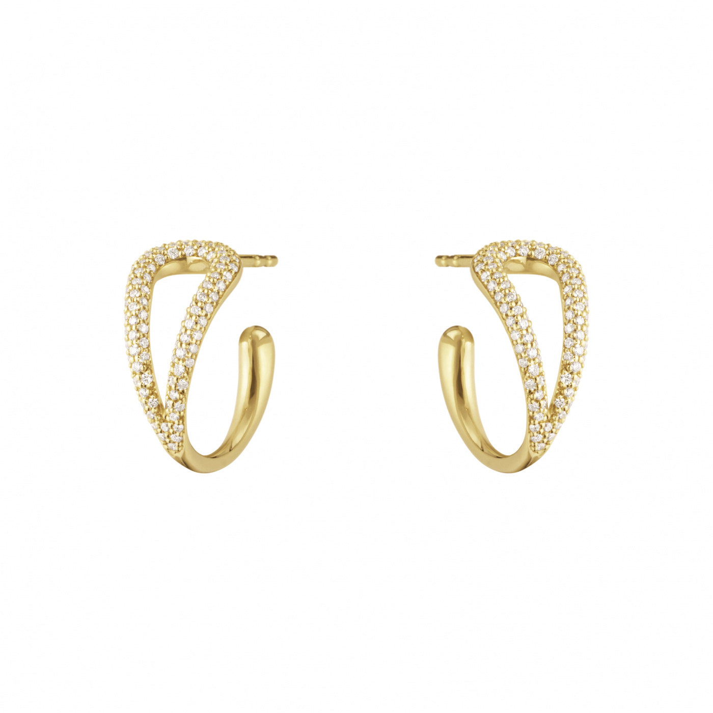 MERCY SWIRL EARHOOP YG DIAMOND PAVÉ 0.41 CT