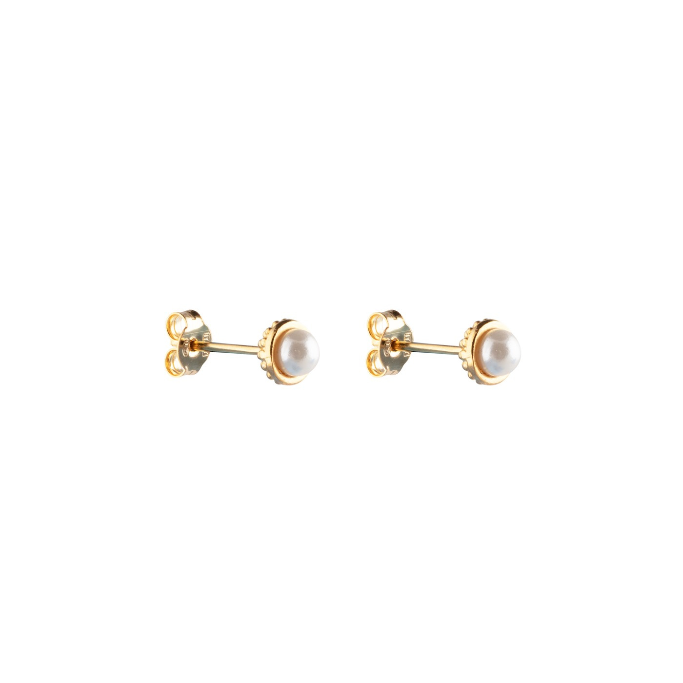 Pearl bubble small stud Ørering Guld