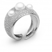 Pearl bubble ring Sølv