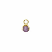 Letters stone 2 amethyst pend guld