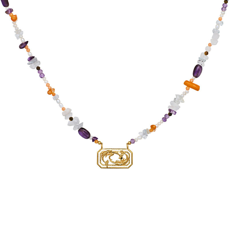 Zodiac Water Pisces Halskæde (Guld)