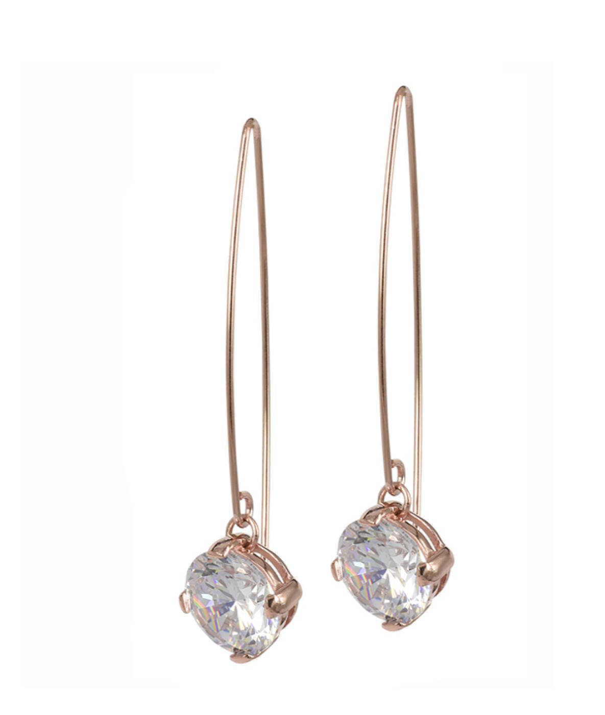FRIDA Long Øreringe Rose/Krystal