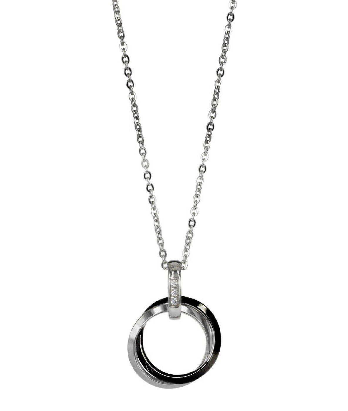 CAROLIN Long Halskæde Sort/Stål