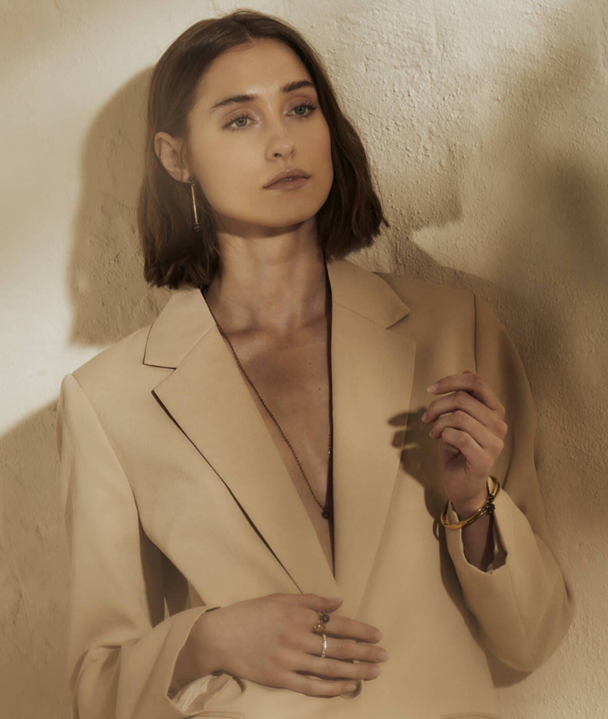 VICTORIA Long Halskæde Guld/Gray