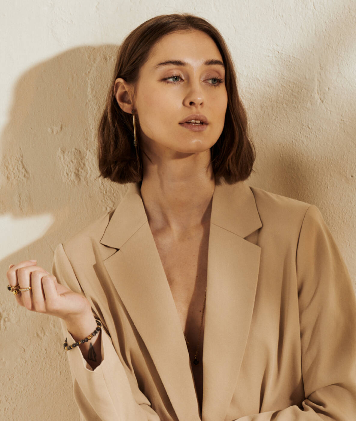 VICTORIA Long Øreringe Guld/Gray