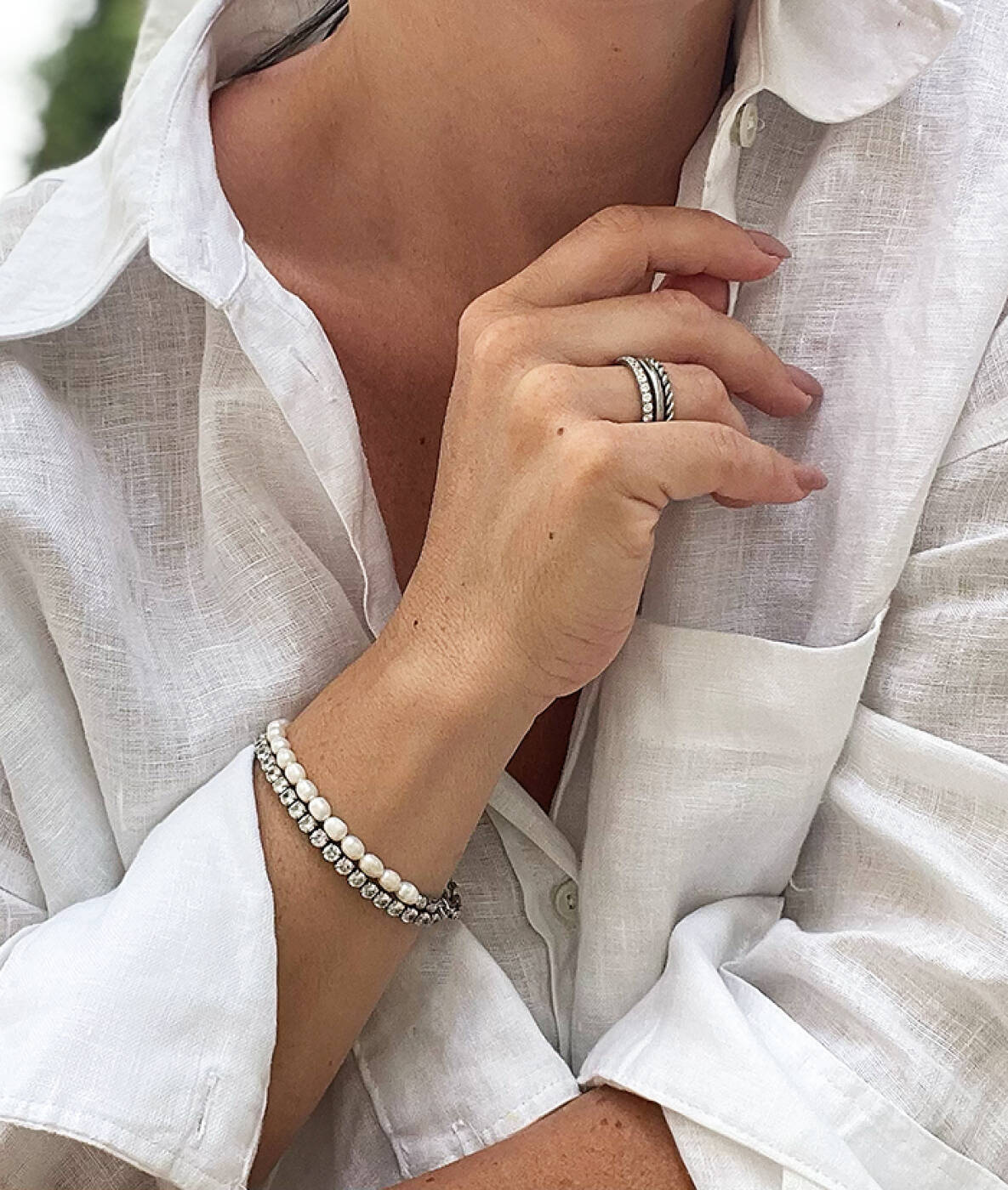 GLIMRA 4mm Armbånd Stål/Krystal