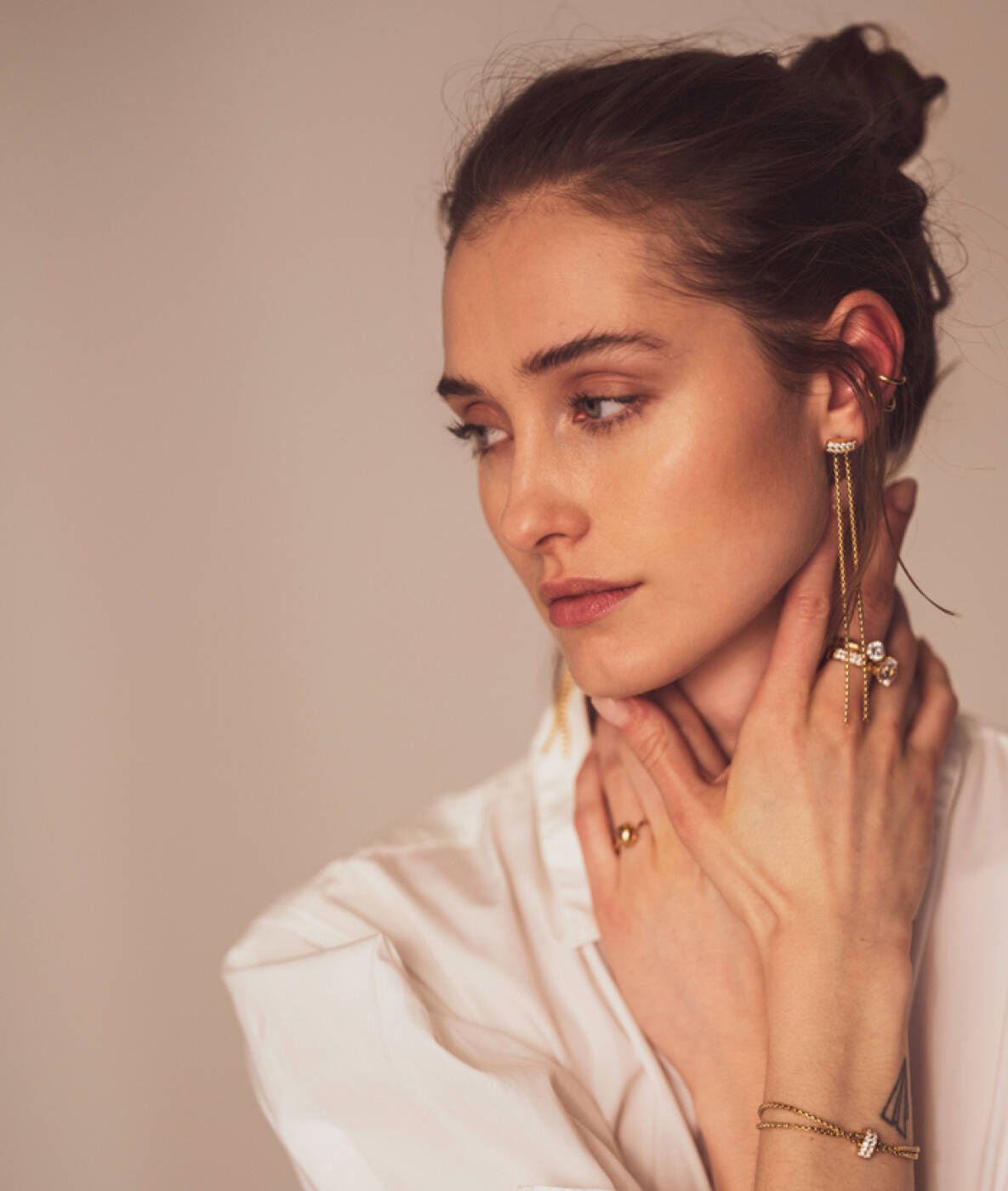 CLARISSA Long Øreringe Guld