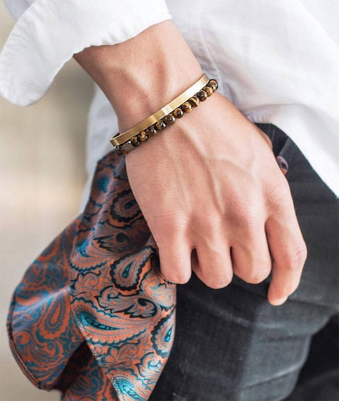 MORRIS (6 mm) Armbånd Ljus Brun