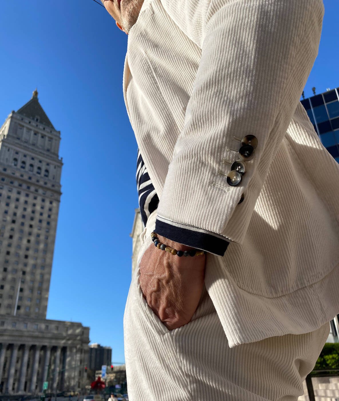 MIKE Armbånd Guld/Blå