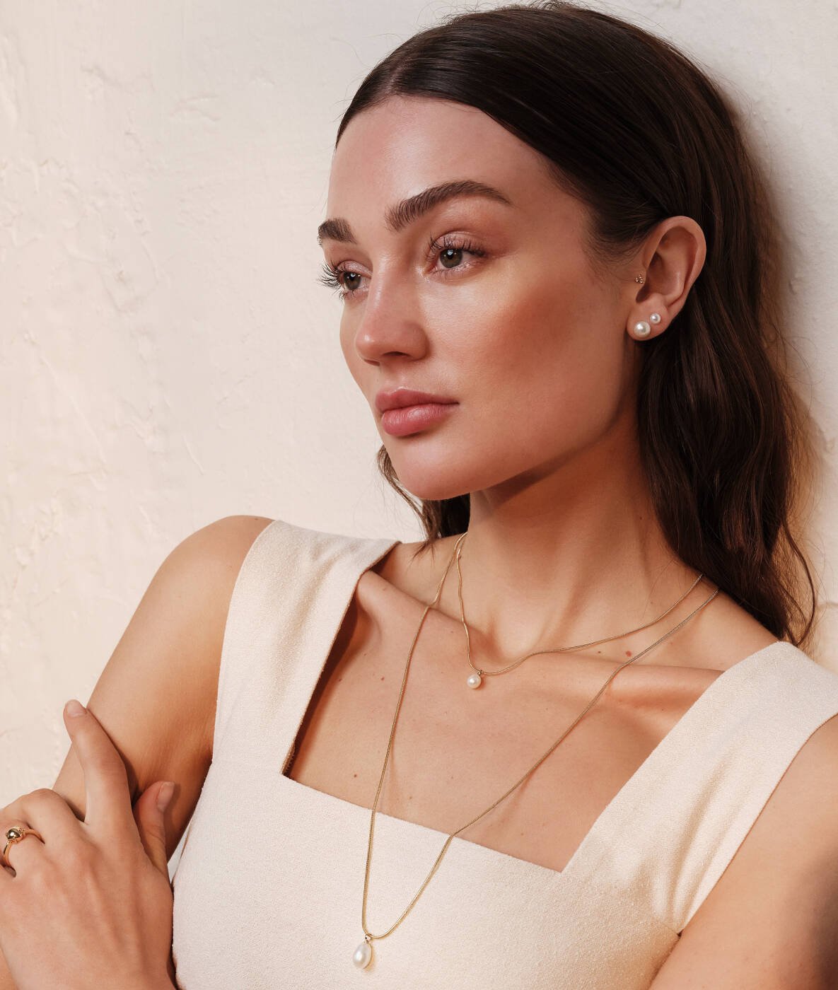 PALMA Stud Medium Øreringe Guld