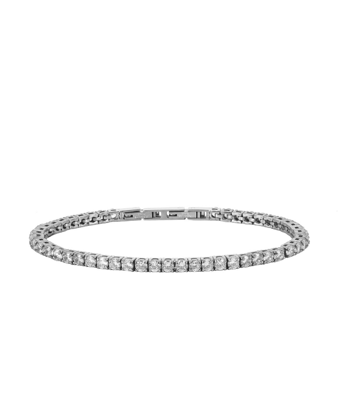 GLIMRA 3mm Armbånd Stål/Krystal