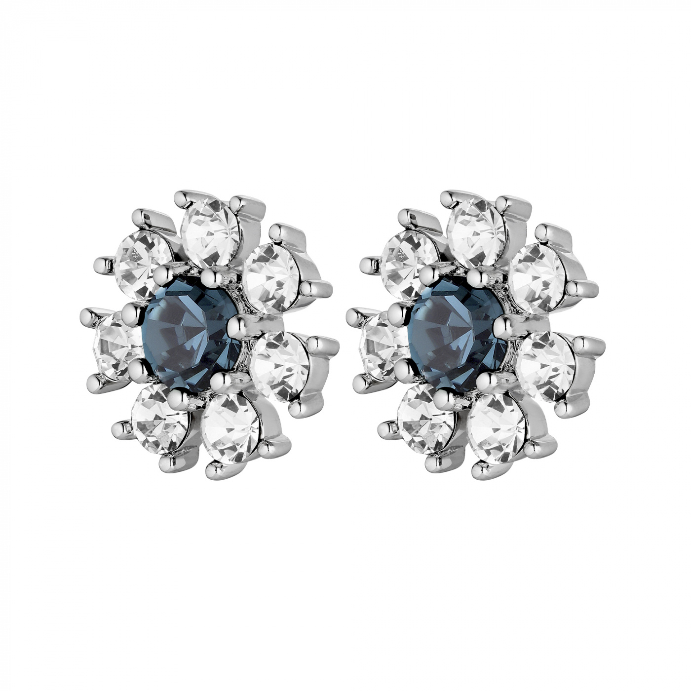 AUDE Sølv ROYAL BLUE / CRYSTAL Ørering