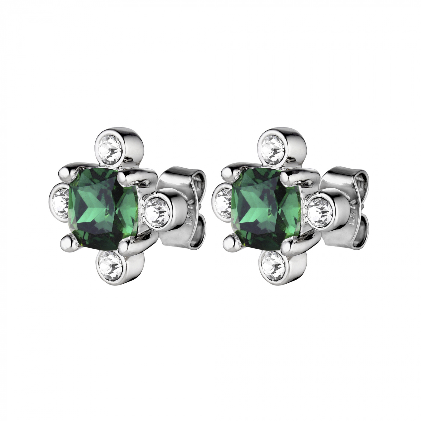 GIGI Sølv EMERALD GREEN Ørering