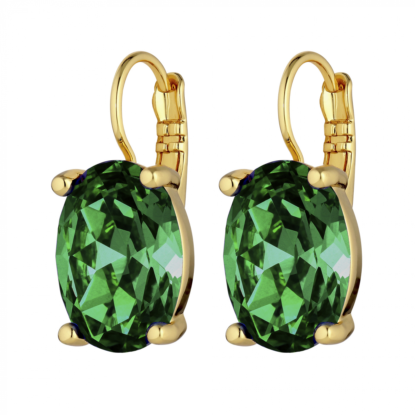 CHANTAL Guld EMERALD  GREEN Ørering
