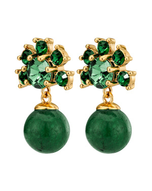 VERONICA SG EMERALD GREEN Earrings Gold