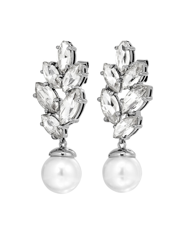 BALETE SS CRYSTAL_WHITE PEARL EARRINGS SILVER