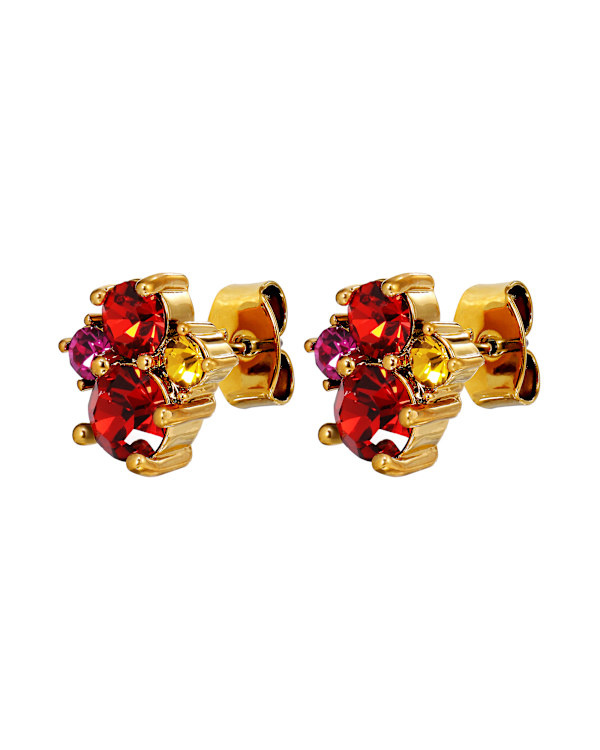 BILLIS SG RED / PINK EARRINGS GOLD