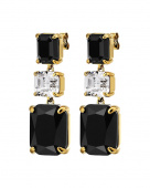 ESMARA SG BLACK / CRYSTAL EARRINGS GOLD ESMARA SG BLACK / CRYSTAL EARRINGS GOLD