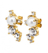 CURRA SG CRYSTAL/WHITE PEARL Earrings Gold CURRA SG CRYSTAL/WHITE PEARL Earrings Gold