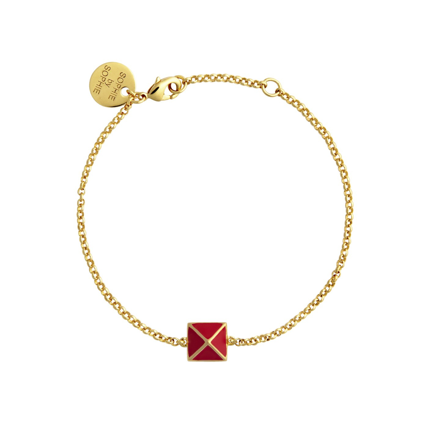 Enamel pyramid one stud Armbånd