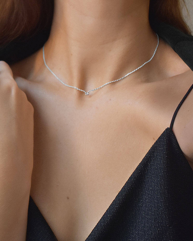 Diamond Sky drop Halsketten Sølv