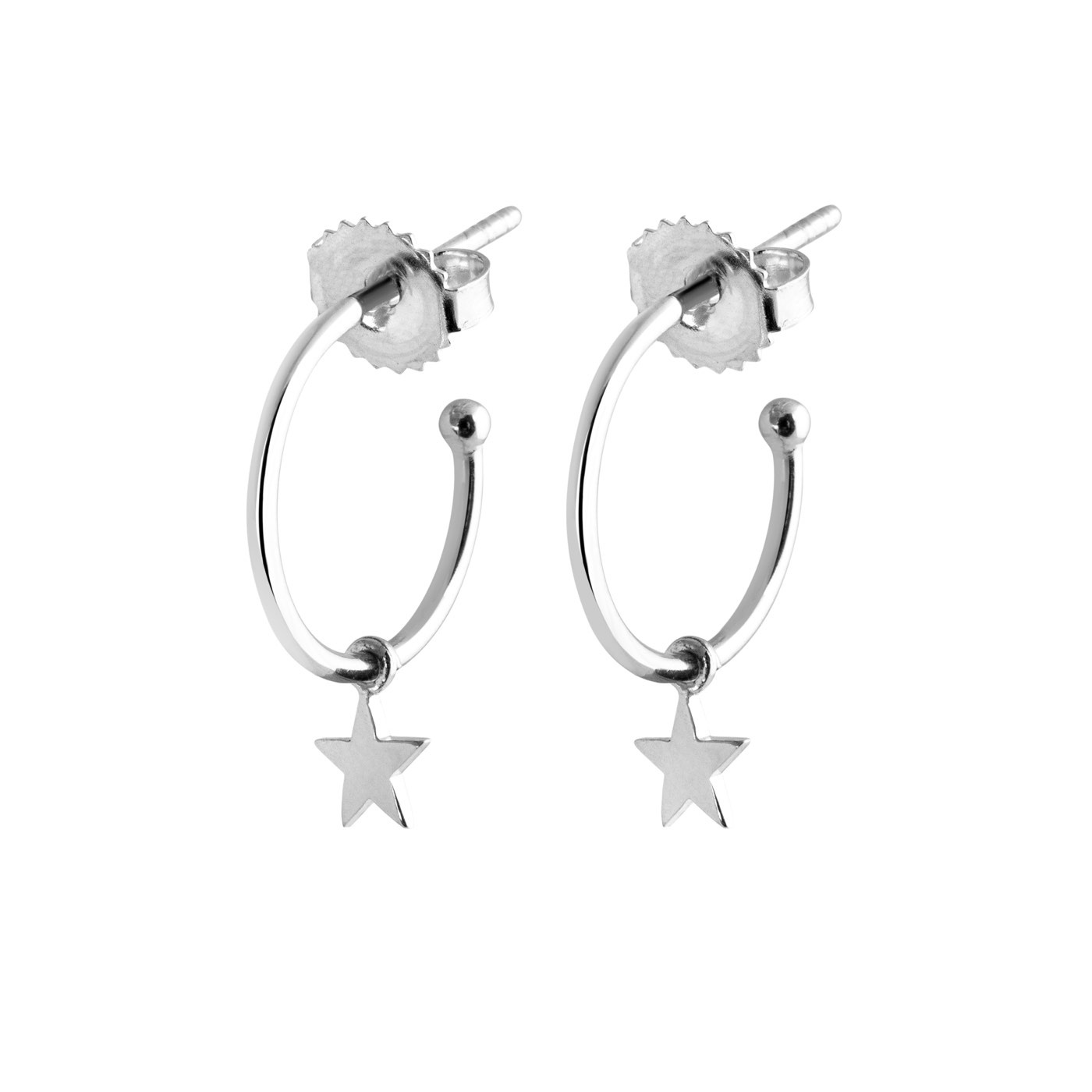 Mini Hoops Ørering Star (Sølv)