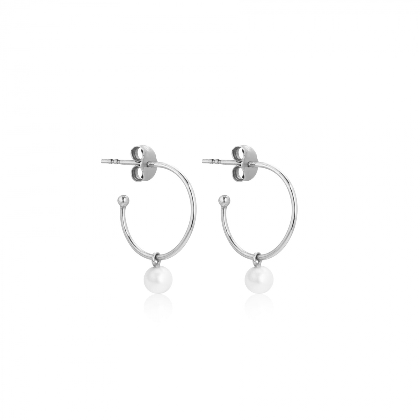 Pearl Mini Hoops Ørering (Sølv)