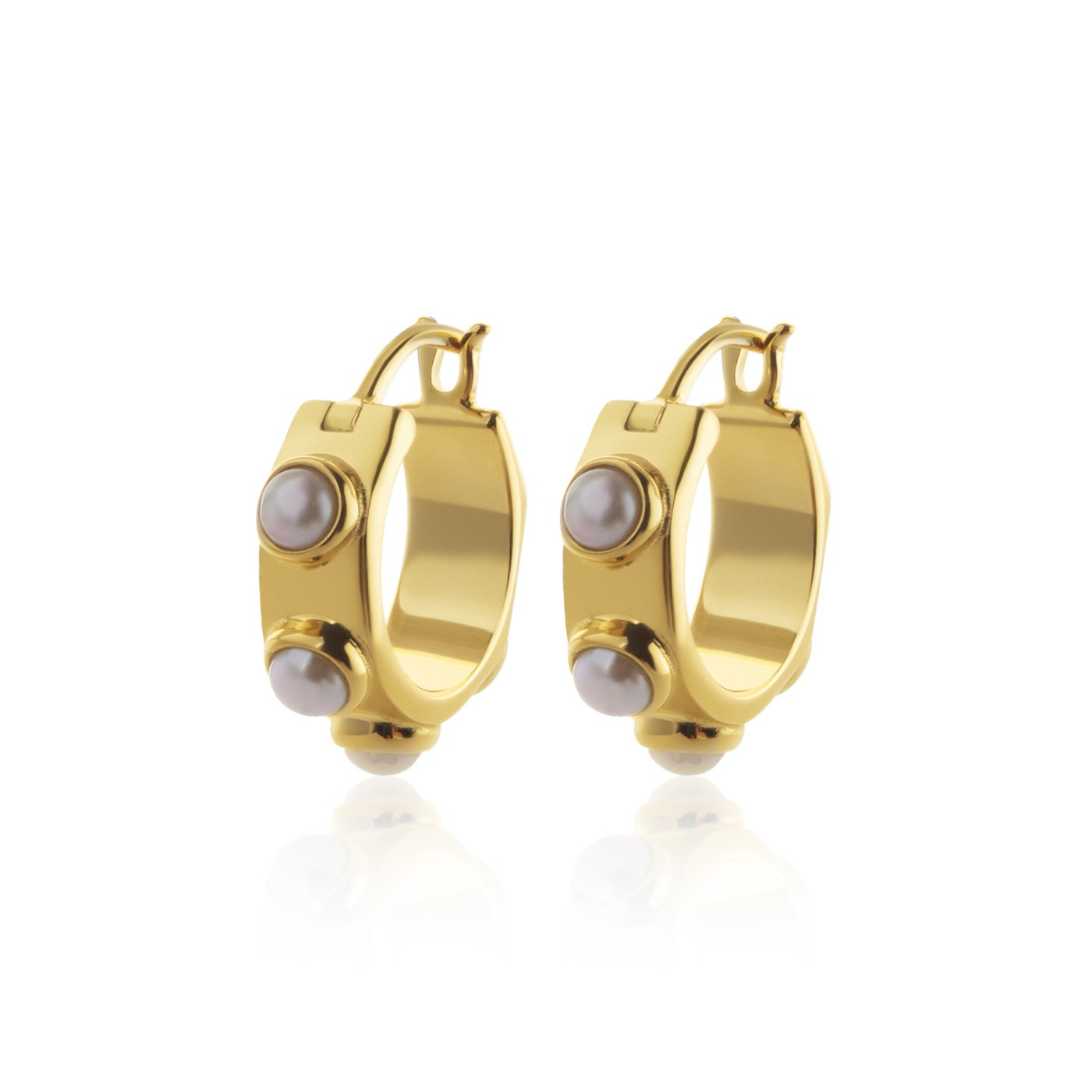 Funky Pearl Mini Hoops Ørering (guld)