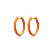 Enamel thin hoops orange (gold)